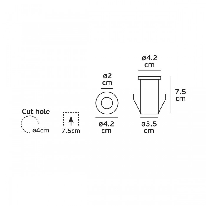 VK/02117/W/60 -<p>Φωτιστικό Led δαπέδου χωνευτό, 100-240V, 1W, 3000K, 60°, 180lm, CRI>80, IP68, ø4.2x7.5cm, ατσάλι</p> VK/02117/W/60 -<p>Φωτιστικό Led δαπέδου χωνευτό, 100-240V, 1W, 3000K, 60°, 180lm, CRI>80, IP68, ø4.2x7.5cm, ατσάλι</p>