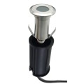 VK/02118/WW/60 - Φωτιστικό Led δαπέδου χωνευτό, 100-240V, 2.2W, 2700K, 60°, 180lm, CRI>80, IP68, ø5.2x8.1cm, ατσάλι