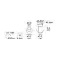 VK/02118/WW/10 - Φωτιστικό Led δαπέδου χωνευτό, 100-240V, 2.2W, 2700K, 10°, 180lm, CRI>80, IP68, ø5.2x8.1cm, ατσάλι