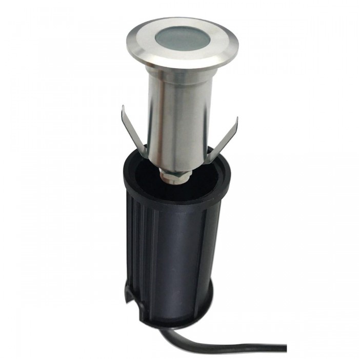 VK/02118/WW/10 - Φωτιστικό Led δαπέδου χωνευτό, 100-240V, 2.2W, 2700K, 10°, 180lm, CRI>80, IP68, ø5.2x8.1cm, ατσάλι