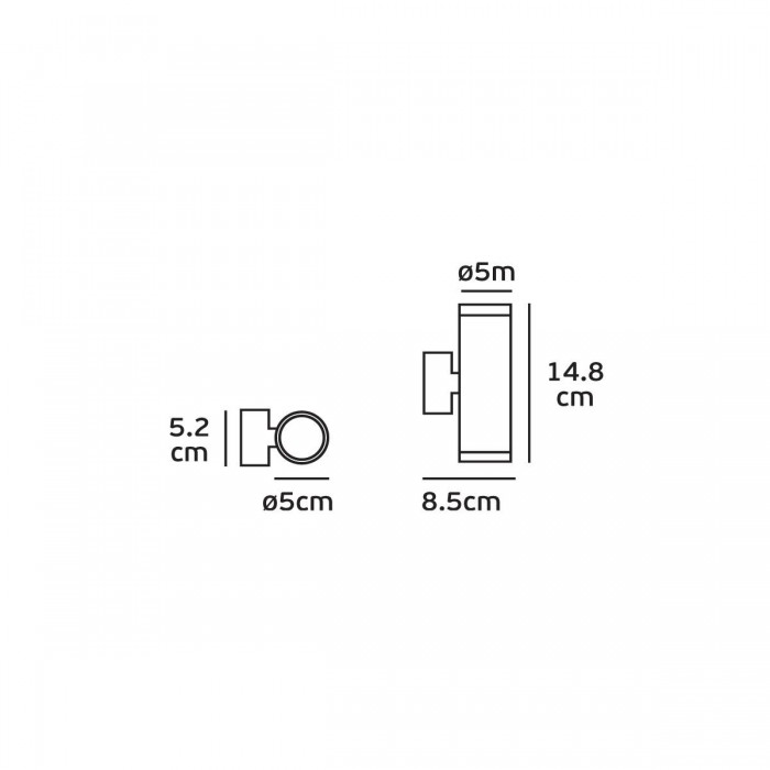 VK/01093/ABS - Φωτιστικό τοίχου, 240V, 2xGU10, 2x12W (LED), IP65, ø5x14.8x8.5cm, μπρονζέ VK/01093/ABS - Φωτιστικό τοίχου, 240V, 2xGU10, 2x12W (LED), IP65, ø5x14.8x8.5cm, μπρονζέ
