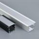 VK/17/W/W/2 - Προφίλ αλουμινίου για LED ταινίες,  IP20. Προφίλ αλουμινίου, λευκό, 2m με λευκό κάλυμμα & στοπ. 2.000x50(35)x35mm