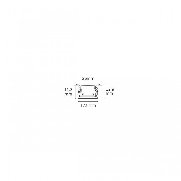 VK/26/B/W/2 - Προφίλ αλουμινίου για LED ταινίες, IP65. Προφίλ αλουμινίου μαύρο 2m με λευκό καπάκι & στοπ σιλικόνηs. 2.000x25(17.5)x12.9mm. IP65 VK/26/B/W/2 - Προφίλ αλουμινίου για LED ταινίες, IP65. Προφίλ αλουμινίου μαύρο 2m με λευκό καπάκι & στοπ σιλικόνηs. 2.000x25(17.5)x12.9mm. IP65