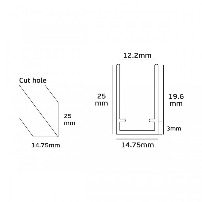 VK/08/19/AL - Προφίλ αλουμινίου 14.75x19.6mm για led ταινία KEISO με ύψος 19mm VK/08/19/AL - Προφίλ αλουμινίου 14.75x19.6mm για led ταινία KEISO με ύψος 19mm