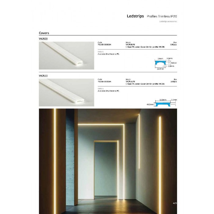 VK/K10/W - Κάλυμμα για προφίλ VK/10. Λευκό. 2000x18.8x4.61mm VK/K10/W - Κάλυμμα για προφίλ VK/10. Λευκό. 2000x18.8x4.61mm
