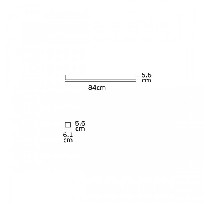 VK/04156/84/B/W - LED Γραμμικό φωτιστικό, οροφής/κρεμαστό, 16W, 2.400lm, 84cm, 3000K, 220-240V, IP20, μαύρο