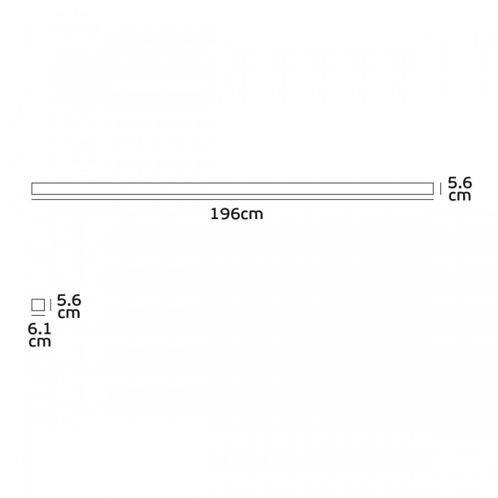 VK/04156/196/B/C - LED Γραμμικό φωτιστικό, οροφής/κρεμαστό, 44W, 5.600lm, 196cm, 4000K, 220-240V, IP20, μαύρο