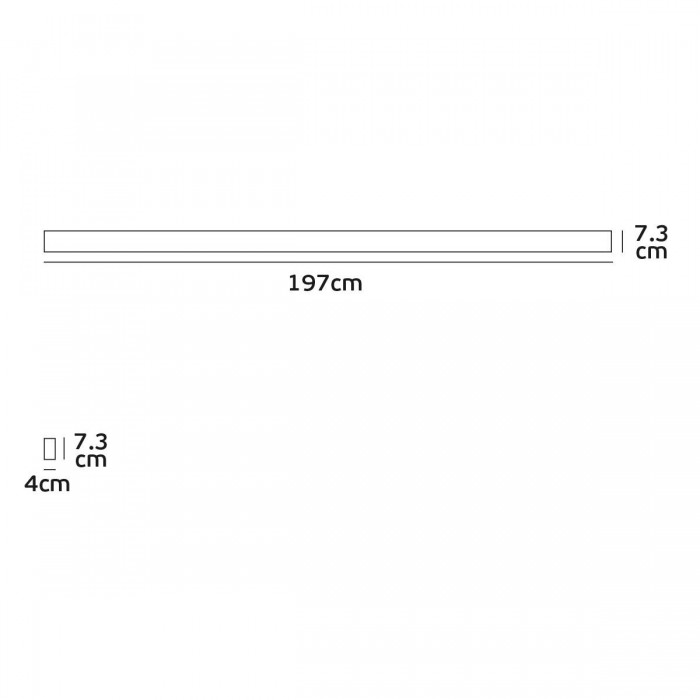 VK/04157/197/B/C - LED Γραμμικό φωτιστικό slim, οροφής/κρεμαστό, 44w, 5.600lm, 197cm, 4000K, 220-240V, IP20, μαύρο