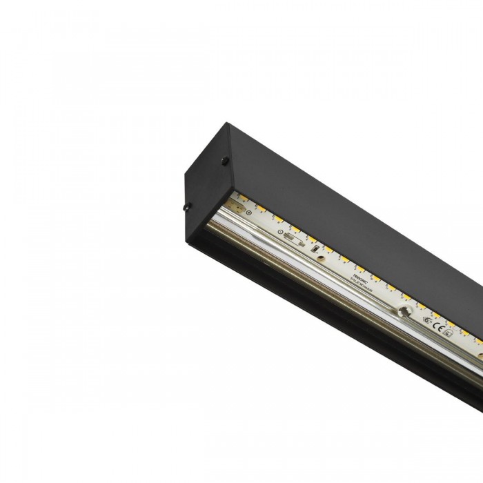 VK/04157/197/B/C - LED Γραμμικό φωτιστικό slim, οροφής/κρεμαστό, 44W, 5.600lm, 197cm, 4000K, 220-240V, IP20, μαύρο