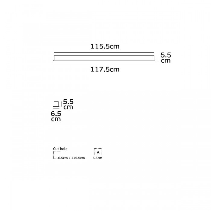 VK/04159/116/W/C - LED Γραμμικό φωτιστικό, χωνευτό, 21W, 3.200lm, 115.5cm, 4000K, 220-240V, IP20, λευκό VK/04159/116/W/C - LED Γραμμικό φωτιστικό, χωνευτό, 21W, 3.200lm, 115.5cm, 4000K, 220-240V, IP20, λευκό