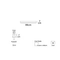 VK/04461/86/C - LED Γραμμικό φωτιστικό slim, χωνευτό Trimless, 15W, 2.550lm, 86cm, 4000K, 220-240V, IP20