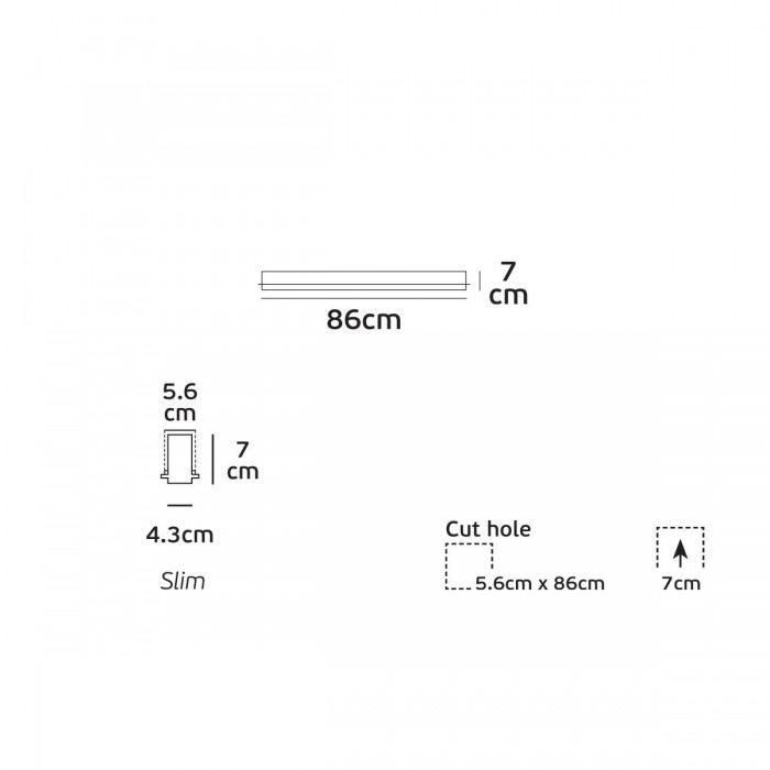VK/04461/86/C - LED Γραμμικό φωτιστικό slim, χωνευτό Trimless, 15W, 2.550lm, 86cm, 4000K, 220-240V, IP20 VK/04461/86/C - LED Γραμμικό φωτιστικό slim, χωνευτό Trimless, 15W, 2.550lm, 86cm, 4000K, 220-240V, IP20