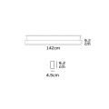 VK/04463/142/B/W - LED Γραμμικό φωτιστικό πάνω-κάτω, κρεμαστό 21W/3.430lm πάνω, 26W/4.350lm κάτω, 142cm, 3000K, 220-240V, IP20, μαύρο 