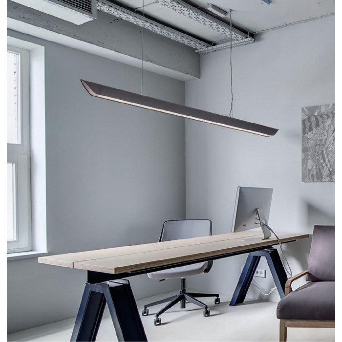 VK/04564/138G/W/DA - MUTE, Ηχομονωτικά φωτιστικά Led, 3000K. 36W. 4400lm. 75°, CRI>80. L. 138.2cm IP20,  Dimmable DALI, γκρι