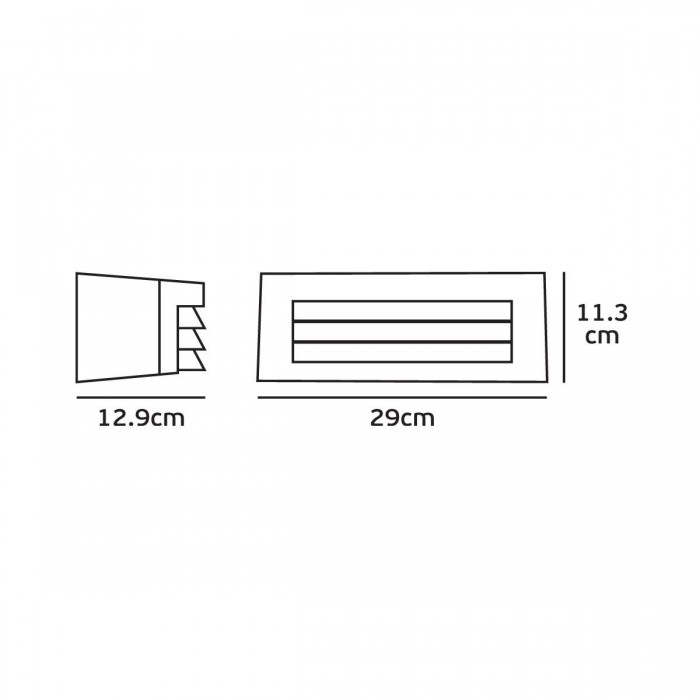 VK/01001/G - Φωτιστικό Τοίχου, 240V, Max60w, Ε27, IP54, 29x11.3x12.9cm, γκρι