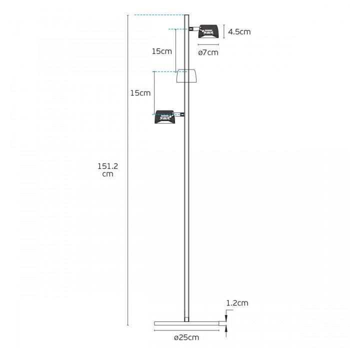 VK/04735/FL/B/W/3 - Μαύρο. 3000K. 17.8W. 1250lm. AC220-240V. 25°. LED Cree COB. Τροφοδοτικό Waiberlon. Φωτιστικό δαπέδου. -20°C → 50°C. 50.000hrs. Dim Νο. CRI>90. Αλουμίνιο. IP20 VK/04735/FL/B/W/3 - Μαύρο. 3000K. 17.8W. 1250lm. AC220-240V. 25°. LED Cree COB. Τροφοδοτικό Waiberlon. Φωτιστικό δαπέδου. -20°C → 50°C. 50.000hrs. Dim Νο. CRI>90. Αλουμίνιο. IP20