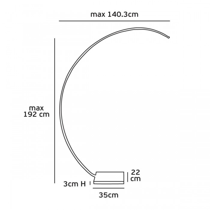 VK/04258/B/W - Φωτιστικό δαπέδου LED, 220-240V, 11W, 3000K, 244lm, IP20, 22x140.3x192cm, μαύρο VK/04258/B/W - Φωτιστικό δαπέδου LED, 220-240V, 11W, 3000K, 244lm, IP20, 22x140.3x192cm, μαύρο