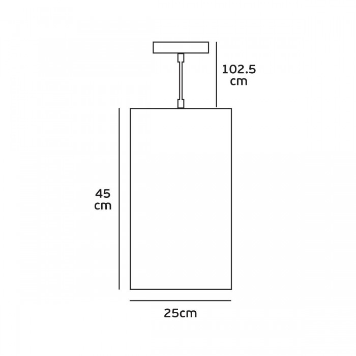 VK/03164/DG/25 - Φωτιστικό PVC/μέταλλο, 240V, Ε27, Max 10W (LED), IP20, ø25x45cm, σκούρο γκρι