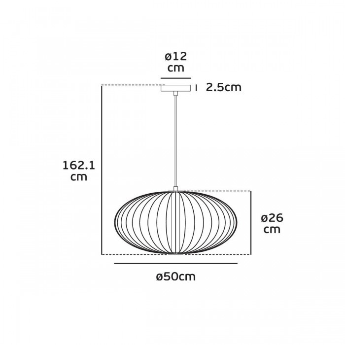 VK/04388/PE/B/W - Φωτιστικό LED κρεμαστό, 220-240V, 5W, 2700K, 350lm, CRI>80, IP20, ø50x26cm, μαύρο VK/04388/PE/B/W - Φωτιστικό LED κρεμαστό, 220-240V, 5W, 2700K, 350lm, CRI>80, IP20, ø50x26cm, μαύρο