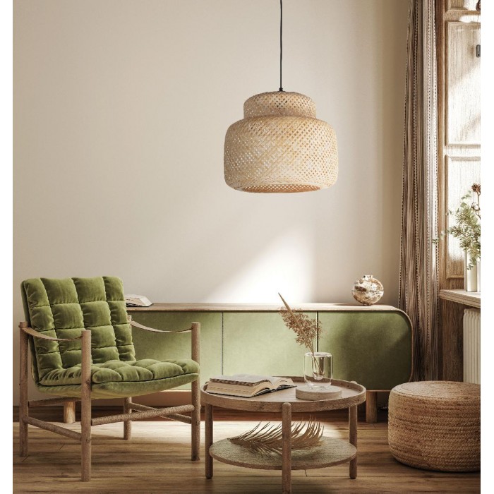 VK/03319/PE/40 - Φωτιστικό κρεμαστό, φυσικό. E27. Max 20W (LED). ø40cm. IP20