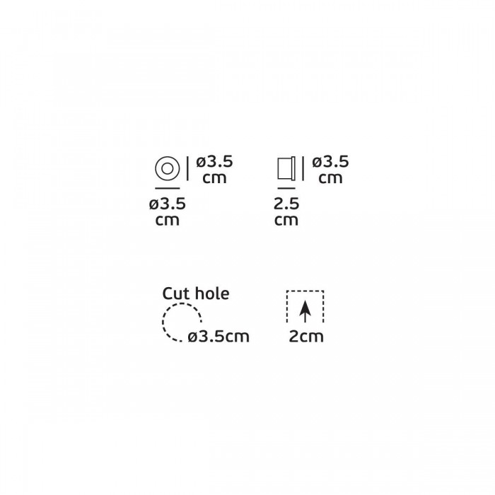 VK/04225/W/W - Χωνευτό φωτιστικό νυκτός led, 1W, 3000K, 110lm, CRI>80, IP20, λευκό 