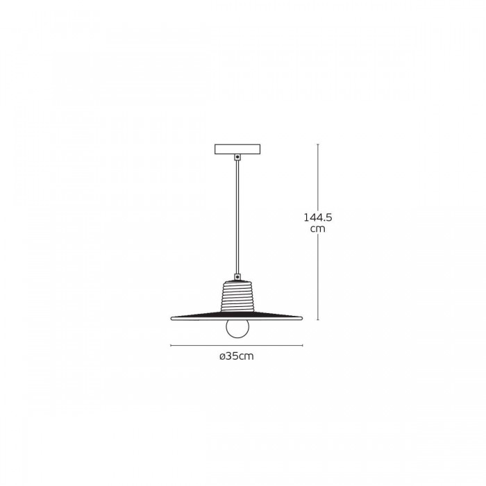 VK/03320/PE/GD/35 - Φωτιστικό κρεμαστό, χρυσό. E27. Max 20W (LED). Ø35cm. IP20