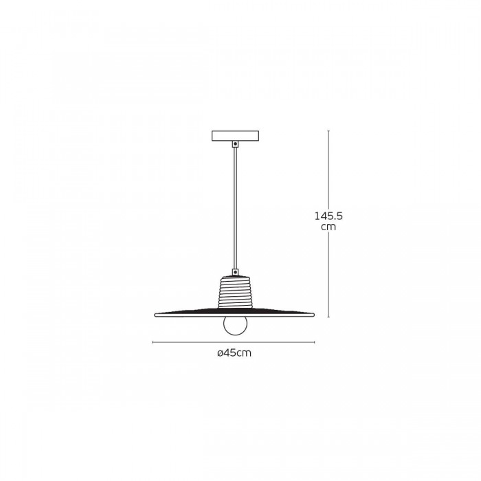 VK/03320/PE/B/45 - Φωτιστικό κρεμαστό, μαύρο. E27. Max 20W (LED). Ø45cm. IP20
