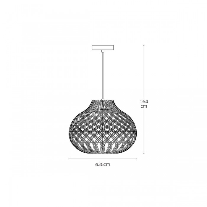 VK/03321/PE/B/36 - Φωτιστικό κρεμαστό, μαύρο. E27. Max 20W (LED). IP20