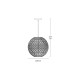 VK/03322/PE/B/35 - Φωτιστικό κρεμαστό, μαύρο. E27. Max 20W (LED). ø35cm. IP20