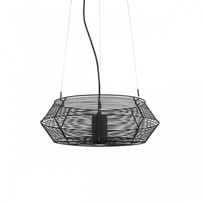 VK/01118/PE/B/45 - Φωτιστικό κρεμαστό, μαύρο. GU10. Max. 12W. (LED). ø45cm. IP44