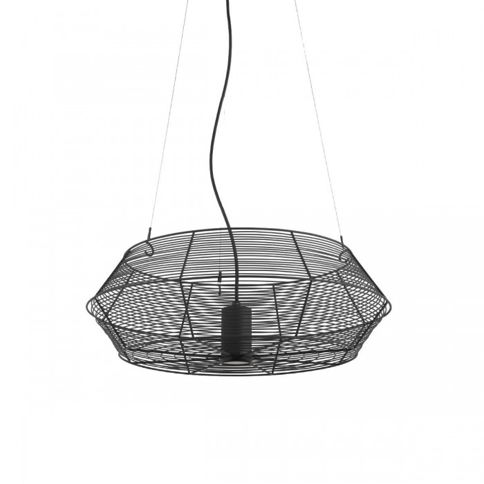 VK/01118/PE/B/60 - Φωτιστικό κρεμαστό, μαύρο. GU10. Max. 12W. (LED). ø60cm. IP44