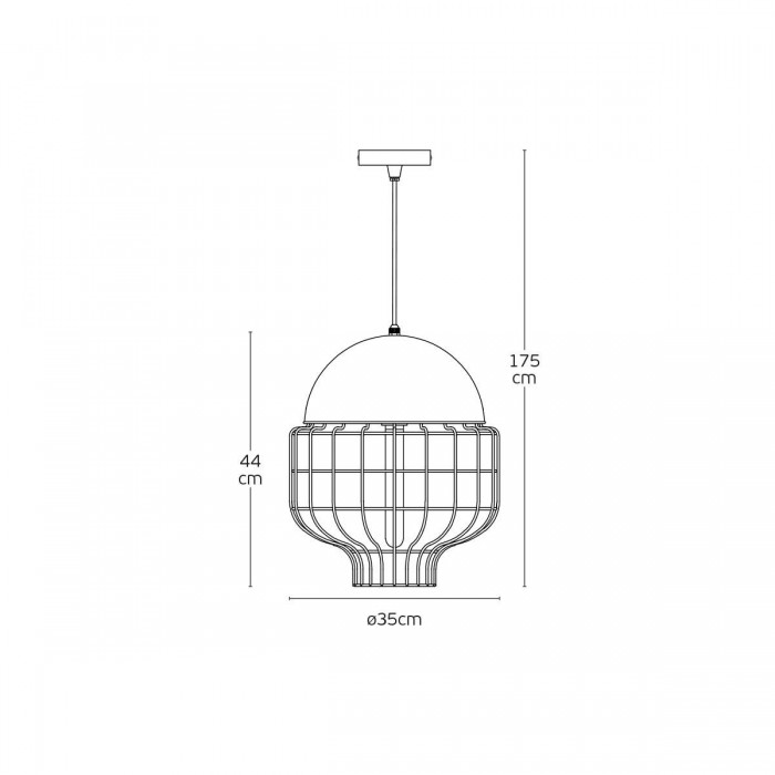 VK/01124/PE/GR - Φωτιστικό κρεμαστό, πράσινο. E27. Max. 20W. (LED). IP44