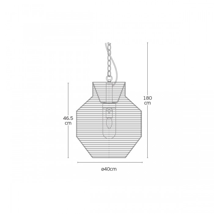 VK/01126/PE/B/40 - Φωτιστικό κρεμαστό, μαύρο. E27. Max. 20W. (LED). IP44