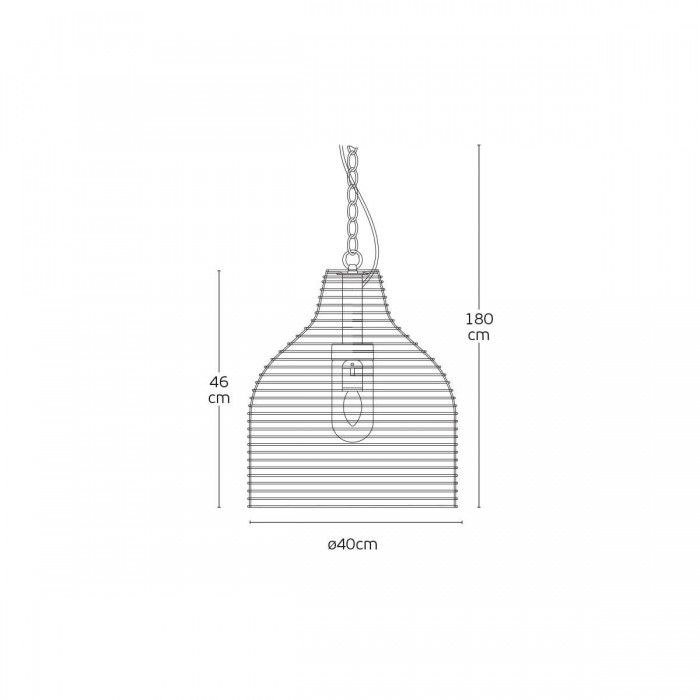 VK/01127/PE/B/40 - Φωτιστικό κρεμαστό, μαύρο. E27. Max. 20W. (LED). IP44