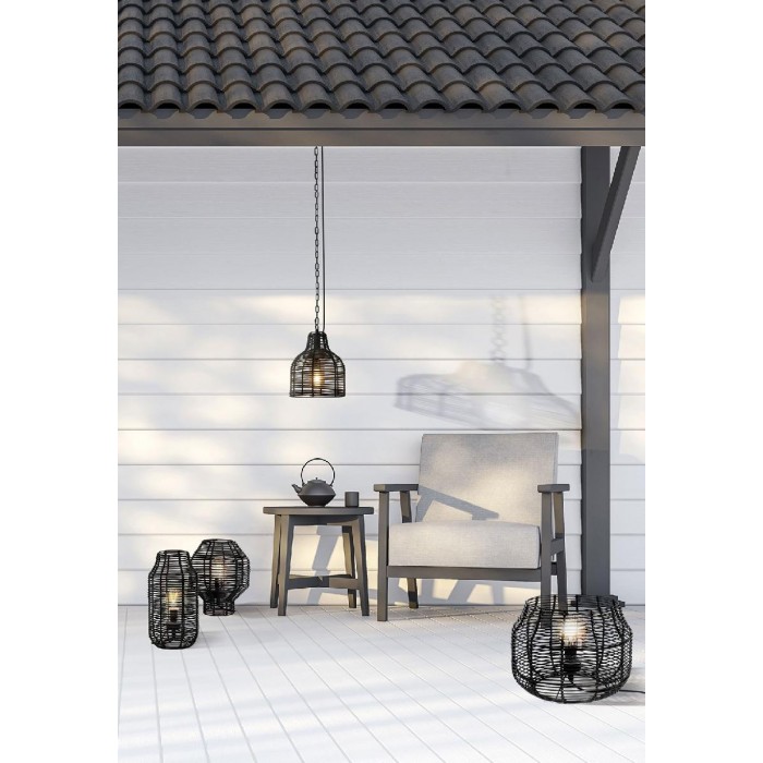 VK/01127/PE/B/40 - Φωτιστικό κρεμαστό, μαύρο. E27. Max. 20W. (LED). IP44