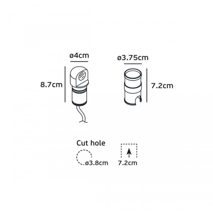 VK/02174/W/W -<p>Φωτιστικό Led κήπου χωνευτό, 24VDC, 2W, 3000K, 170lm, 15°, CRI>80, IP65, ø4x8.7cm, λευκό</p> VK/02174/W/W -<p>Φωτιστικό Led κήπου χωνευτό, 24VDC, 2W, 3000K, 170lm, 15°, CRI>80, IP65, ø4x8.7cm, λευκό</p>