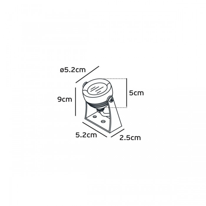 VK/02177/W/W - Φωτιστικό Led κήπου, 200-240V, 5W, 3000K, 601lm, 38°, CRI>80, IP65, ø5.2x9cm, κινητό, λευκό VK/02177/W/W - Φωτιστικό Led κήπου, 200-240V, 5W, 3000K, 601lm, 38°, CRI>80, IP65, ø5.2x9cm, κινητό, λευκό