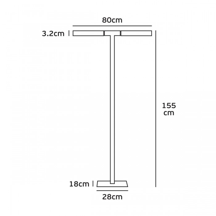 VK/04457/B/W - Φωτιστικό δαπέδου Led, 220-240V, 24W, 3000K, 481lm, CRI>80, IP20, 155x80cm, μαύρο VK/04457/B/W - Φωτιστικό δαπέδου Led, 220-240V, 24W, 3000K, 481lm, CRI>80, IP20, 155x80cm, μαύρο
