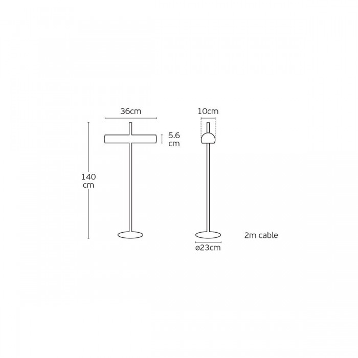 VK/03243/GM - Φωτιστικό δαπέδου, 220-240V, 2xE27, 2x20W (LED), IP20, 140x36x10cm, χακί