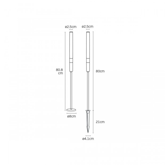 VK/04716/B/W/80 - Μαύρο. 3000K. 1W. 74lm. DC24V. LED Bridgelux. 50.000hrs. Διάχυτο φως. Dim Νο. -20°C→ 45°C. Εξωτερικό έδαφος. Περιλαμβάνεται βάση και ακίδα. CRI>90. 80cm. Αλουμίνιο  +  ακρυλικό. IP65 