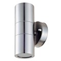 VK/01038/S - Φωτιστικό τοίχου, Up/down, 240V, 2xGU10/PAR16, Max 2x12W (LED), IP44, ø6x15x9.2cm, ασημί