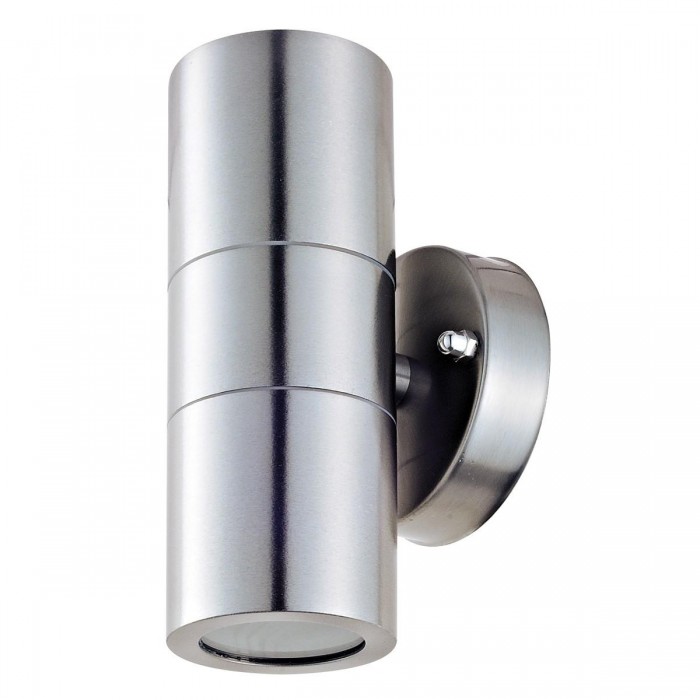 VK/01038/S - Φωτιστικό τοίχου, Up/down, 240V, 2xGU10/PAR16, Max 2x12W (LED), IP44, ø6x15x9.2cm, ασημί VK/01038/S - Φωτιστικό τοίχου, Up/down, 240V, 2xGU10/PAR16, Max 2x12W (LED), IP44, ø6x15x9.2cm, ασημί