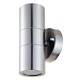 VK/01038/S - Φωτιστικό τοίχου, Up/down, 240V, 2xGU10/PAR16, Max 2x12W (LED), IP44, ø6x15x9.2cm, ασημί VK/01038/S - Φωτιστικό τοίχου, Up/down, 240V, 2xGU10/PAR16, Max 2x12W (LED), IP44, ø6x15x9.2cm, ασημί