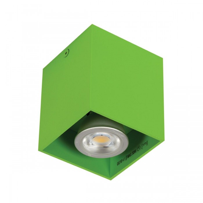 VK/03001/GR - Φωτιστικό οροφής κύβος, 240V, GU10/Par16, Max 12W (LED), IP20, πράσινο