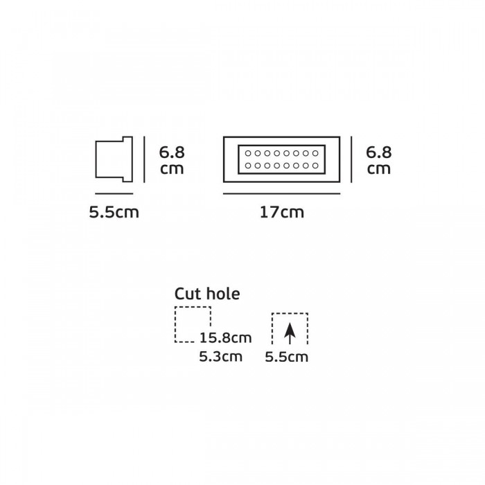  VK/02013/MC/D - Φωτιστικό Led τοίχου, 100-240V, 1.6W, 6000K, 90lm, CRI>80, IP54, 17x6.8cm, νίκελ