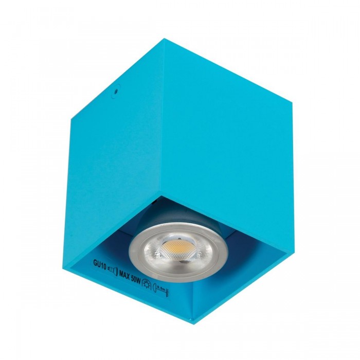 VK/03001/LB - Φωτιστικό οροφής κύβος, 240V, GU10/Par16, Max 12W (LED), IP20, μπλε ανοιχτό