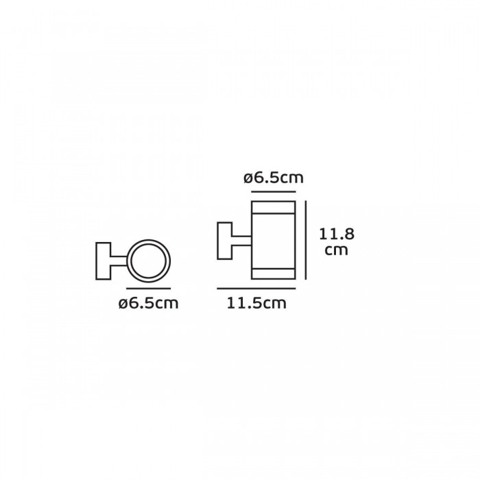 VK/01056/B - Φωτιστικό τοίχου, 240V, GU10/PAR16, Max 12W (LED), IP54, ø6.5x11.8x11.5cm, μαύρο VK/01056/B - Φωτιστικό τοίχου, 240V, GU10/PAR16, Max 12W (LED), IP54, ø6.5x11.8x11.5cm, μαύρο