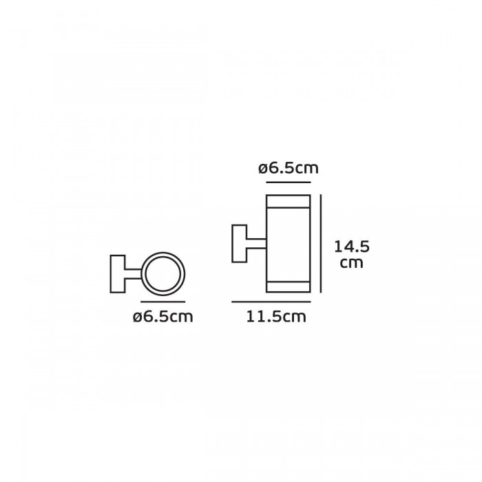  VK/01057/W - Φωτιστικό τοίχου, 240V, Max2x35W, 2xGU10, IP54, ø6.5x14.5x11.5cm, λευκό