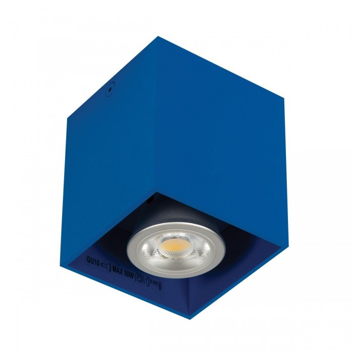 VK/03001/DB - Φωτιστικό οροφής κύβος, 240V, GU10/Par16, Max 12W (LED), IP20, μπλε σκούρο