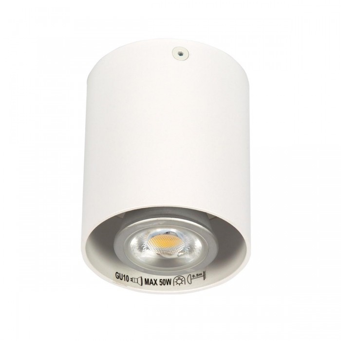 VK/03002/W - Φωτιστικό οροφής κύλινδρος, 240V, GU10/Par16, Max 12W (LED), IP20, λευκό
